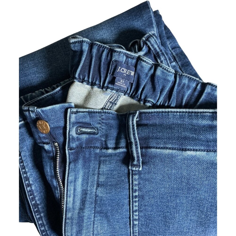 J. Crew High-Waisted Denim Joggers – Patch Pockets & Elastic Cuffs – Size 31 - Picture 4 of 8